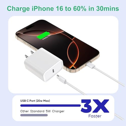 아이폰 17 16 15 충전기 고속 충전, 3팩 20W 고속 충전 USB C 충전기 - color: 우븐, size: 20W