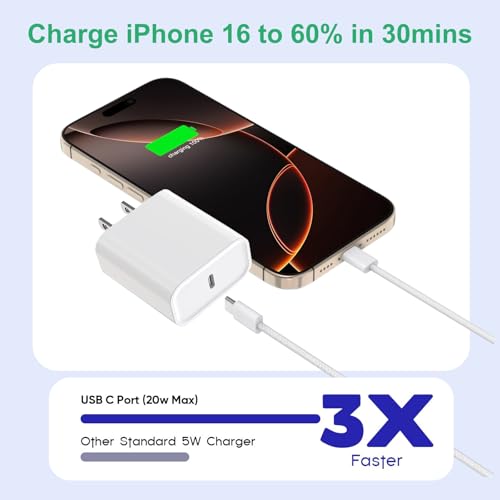 아이폰 17 16 15 충전기 고속 충전, 3팩 20W 고속 충전 USB C 충전기 - color: 우븐, size: 20W