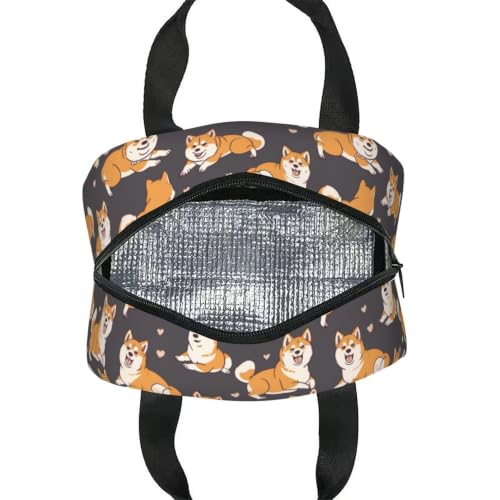 Shiba Inu Brown Lunch Box - Insulated Lunch Bags for Kids Boys Girls Reusable Lunch Tote Bags, Perfect for School/Camping/Hiking/Picnic/Beach/Travel - color: Brown