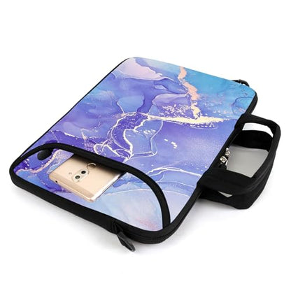 15.6" laptop sleeve chromebook case adjustable shoulder strap with handle accessory pocket (Purple) - color: Purple