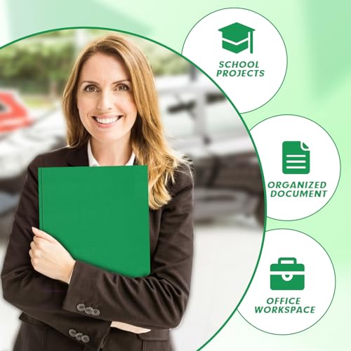Two Pocket Folders, PANDRI 60 Pack Two Pocket Folders with Prongs, 3 Prong Folders Designed for Office and Classroom, Letter Size Green - color: Green