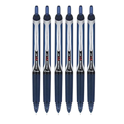 PILOT Precise V5 RT Refillable & Retractable Liquid Ink Rolling Ball Pens, Extra Fine Point (0.5mm) Navy Ink, 6-Pack - color: Navy