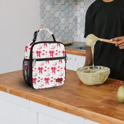 Lunch Box for Men & Women Durable Lunch Bag for Adults Reusable Small Lunchbox Bowknot - color: Bowknot