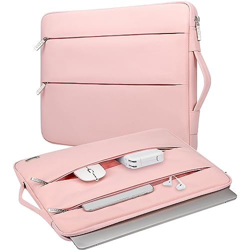 Voova Laptop Sleeve Carrying Case 13 13.6 Inch Compatible with MacBook Air 13 M1/M2/M3/M4, MacBook Pro 13/14, IPad Pro 13, Waterproof Slim Computer Cover Bag, Sakura Pink - color: Sakura Pink, size: 12.6-13.6 Inch
