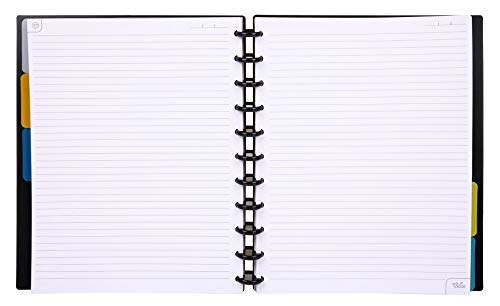 Talia Discbound Notebooks, Planner, Customizable, (Black w/Black Discs, Letter (8.5in x 11in)) - color: Black W/Black Discs, size: Letter (8.5in x 11in)