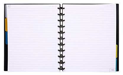 Talia Discbound Notebooks, Planner, Customizable, (Black w/Black Discs, Letter (8.5in x 11in)) - color: Black W/Black Discs, size: Letter (8.5in x 11in)