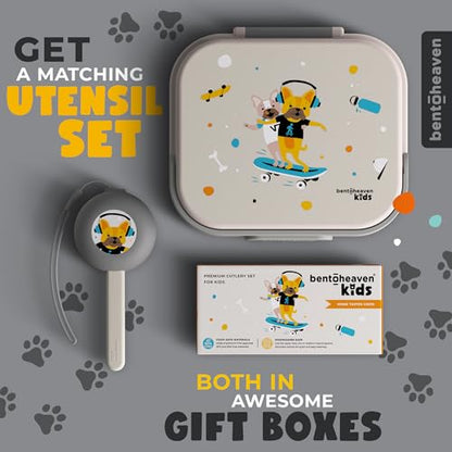 Bentoheaven Premium Bento Lunch Box for Kids, 9 Designs, Leak-proof 3-4 Compartments, Divider, Ideal size 30oz, Microwave/Dishwasher Safe Kids Bento Box (Loncheras Para Niños/Niñas)[Sand Gray] - color: Sand Gray