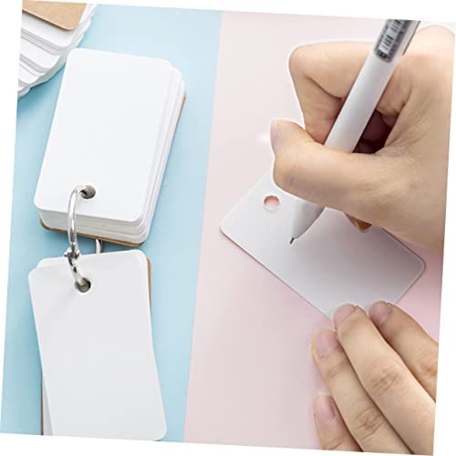 Operitacx 8Pcs Blank Flashcards Binder Ring Simple Style Memo Cards Portable Kraft Paper Memory Cards for Students Learning English - size: 7X4CM