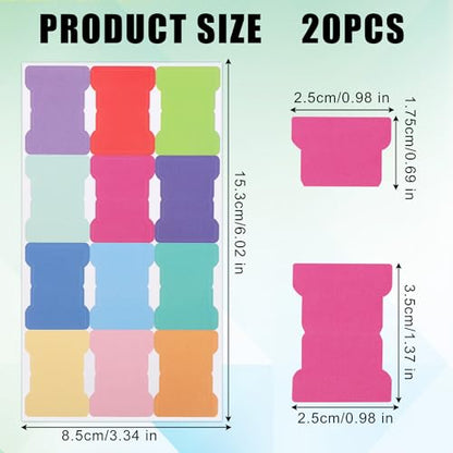 20 Sheets/240 Pieces Sticky Index Tabs, Double Sided Book Page Markers Tabs Blank Monthly Tabs Writable Sticky Notes Flags Self Adhesive Planner Stickers for Labeling (Rainbow Blank)