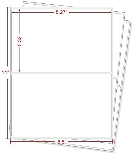 BESTEASY 1000 Round Corner Half Sheet Self Adhesive Shipping Labels for Laser and Ink Jet Printers, White Blank (500 Sheets, 1000 Labels) - size: 500 sheets, style: Round Corner-8.5"x5.5"