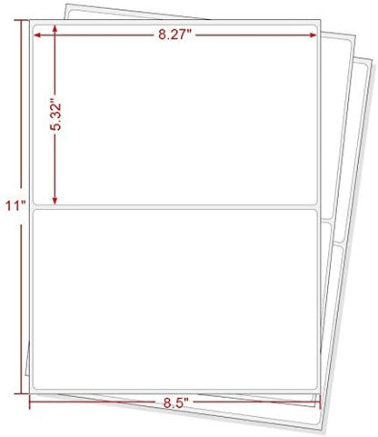 BESTEASY 1000 Round Corner Half Sheet Self Adhesive Shipping Labels for Laser and Ink Jet Printers, White Blank (500 Sheets, 1000 Labels) - size: 500 sheets, style: Round Corner-8.5"x5.5"
