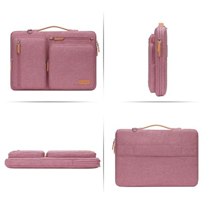 MOSISO 360 Protective Laptop Shoulder Bag,13-13.3 inch Computer Bag Compatible with MacBook Pro 14, HP, Dell, Lenovo, Asus Notebook,Side Open Messenger Bag with 4 Zipper Pockets&Handle, Dusty Rose - color: Dusty Rose, size: 13.3 inch