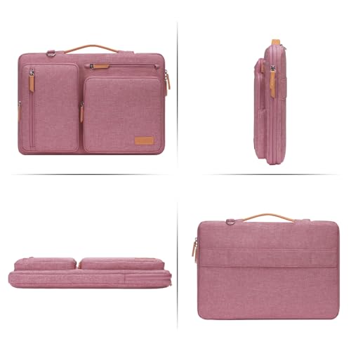 MOSISO 360 Protective Laptop Shoulder Bag,15-15.6 inch Computer Bags Compatible with MacBook Pro 16 inch, HP, Dell, Lenovo, Asus Notebook,Side Open Messenger Bag with 4 Zipper Pockets, Dusty Rose - color: Dusty Rose, size: 16 inch