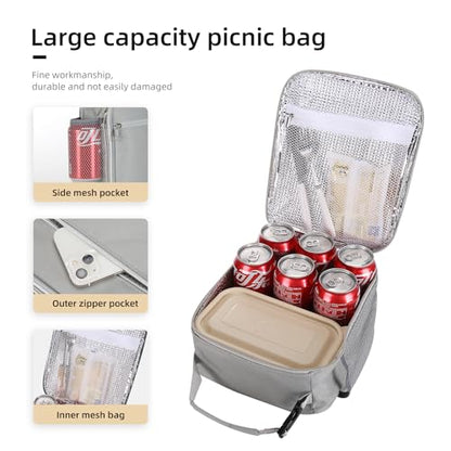 Lovoeo Lunch box Lunch bag for men women Insulated Lunchbox Lunch bags for Work Picnic Travel (Light grey) - color: Light grey