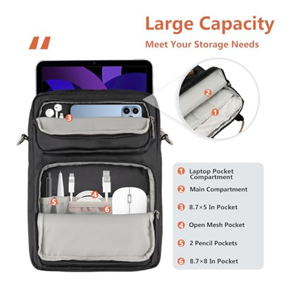 13.3-14 Inch Laptop Sleeve Bag, Laptop Bag for 14'' MacBook Pro M4 2024,14'' MacBook Pro M3&M2&M1 2023/2021, 13.6/13'' New MacBook Air M3/M2 2024/2022,Tab S8 Ultra 14.6",with Shoulder Strap(Black) - color: Black, size: 13.3-14 Inch