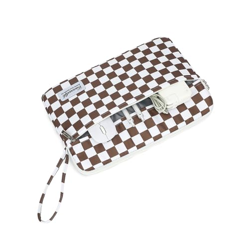 Canvaslife Laptop Sleeve Case Cover with Pocket for MacBook Pro 14 inch and 14 inch-14.4 inch HP, Lenovo, Dell, ASUS, Acer Notebook Computer (Brown Checker) - color: Brown Checker, size: 14 inch / 14.0 inch