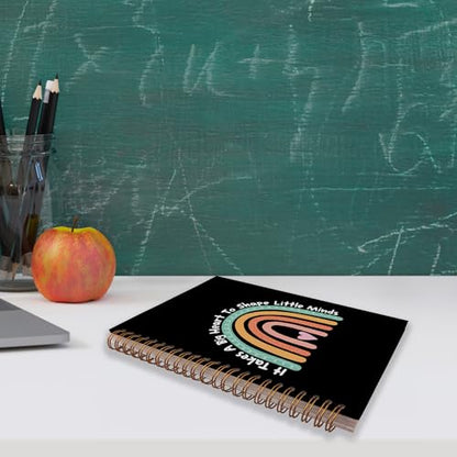 VNWEK Rainbow Teacher Spiral Notebook Journal 5.5x8.3 Inch, Preschool Kindergarten Teacher Gifts Journal, It Takes a Big Heart to Shape Little Minds Lined Hardcover Spiral Notebook - color: lz-notebook-1
