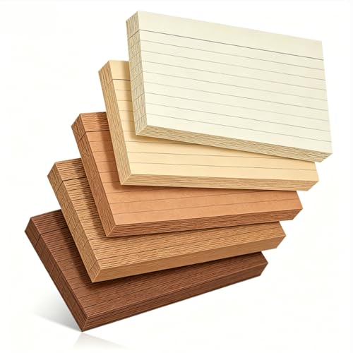 200 sheets 3x5 Index Cards brown Thick Note Cards Soild Flashcards Ruled Flash Cards for School College Office and Home Organization Durable Study To Do List Heavy Weight Thick Note Cards 5 Brown