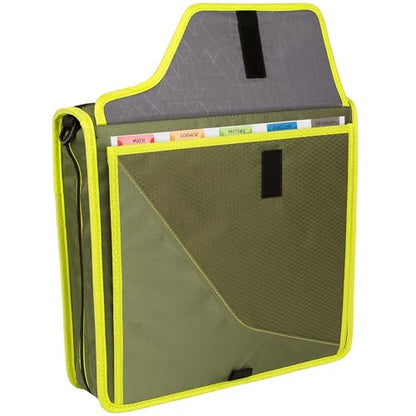 Five Star Zipper Binder, 3 Inch 3-Ring Binder with D Rings, Removable Padded Case, 5-Tab Expanding File and Multi-Use Strap, 850 Sheet Capacity, Olive/Citrus (292960C) - color: Olive/Citrus, size: 3 Inch