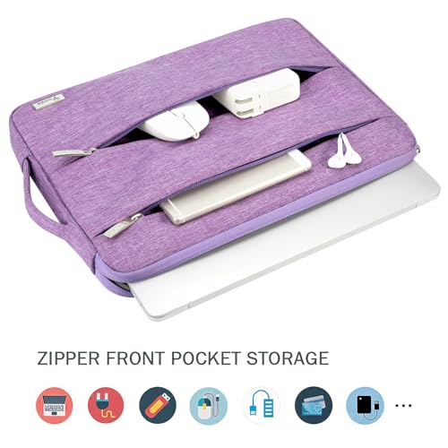 Voova Laptop Sleeve Carrying Case 14 15 Inch Compatible with MacBook Air 15 M2/M3/M4 2022-2025, MacBook Pro 15, Hp Chromebook 14, Waterproof Slim Computer Cover Bag,Lavender - color: Lavender, size: 14-15 Inch