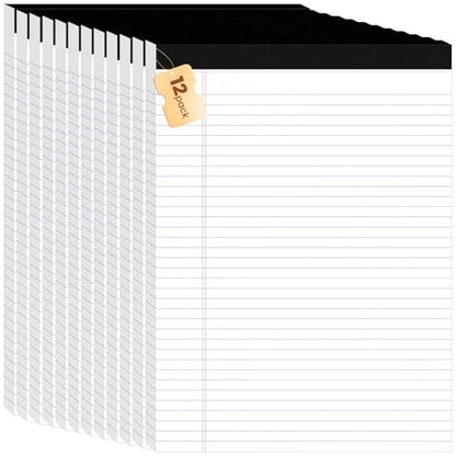 12Packs Legal Pads 8.5 x 11 Inch, 50Sheets/Pack, College Ruled & Perforated White Writing Pads, Pads of Paper 8.5 x 11, Lined Note Pads with Sturdy Backing for Office, Business & School Supplies - color: White, style: 12 Pads-50 Sheets/Pads