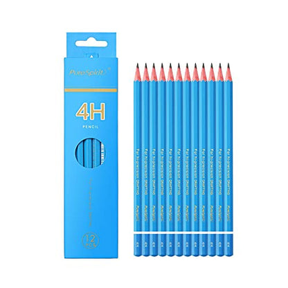 Sketch Pencils for Drawing 4H, 12pcs Professional Art Drawing Pencils for Shading, Sketching & Doodling | Graphite Pencil for Artists & Beginners - style: 4H 12pcs