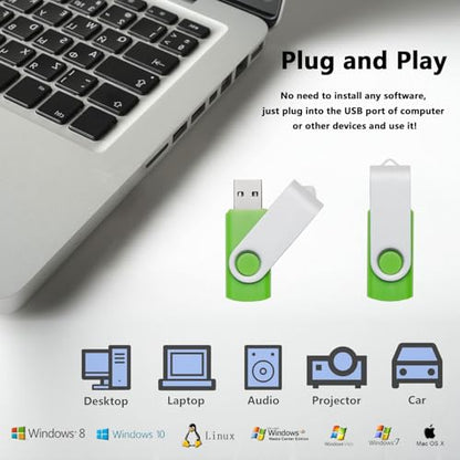 20 Pack 1GB USB Flash Drives in 5 Random Colors USB 2.0 Wholesale Lot Bulk Memory Sticks (20 Pack, 1GB) - size: 1GB, style: 20 Pack