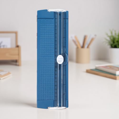 Paper Trimmer Cutter 10.5 Inch Precision Straight Slider | with Side Ruler Cardstock Cutter for Photo Cardstock Label Crafting Scrapbooking Supplies - color: Blue