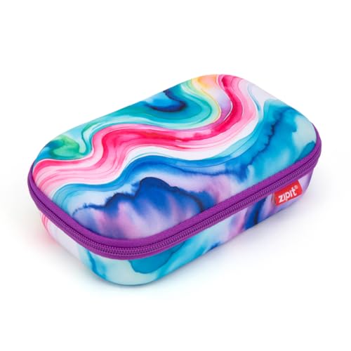 ZIPIT Aesthetic Pencil Box for Girls, Cute Pencil Case for School, Large Capacity Stationery Organizer Box - color: Watercolor