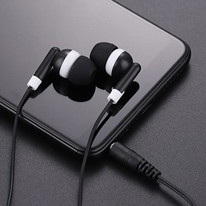 CN-Outlet Wholesale Bulk Individually Bagged Earbuds Headphones 100 Pack for iPhone, Android, MP3 Player(Black)
