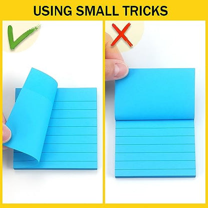 Eastern Wolf Lined Sticky Notes 3x3in, 8 Pads, Bright Colors, 85 Sheets/Pad | Self-Stick & Removable, Office/School/Home Use - color: 3x3 8 Pads