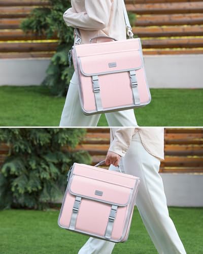 3" D-ring Zipper Binder with 700+ Sheets Capacity | 3-ring Zip Up Binder with Shoulder Strap for School, College, Office, Compatible with 13" MacBook/Tablet, Light Pink - color: Light Pink