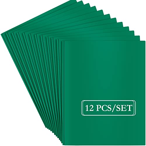 ViVin Sturdy 12-Pack Plastic Folders, Folder with Pockets and Prongs, 2 Pocket Poly File, Plastic Folders with 3-Prong Fasteners, fits 8.5 * 11 Letter Size Paper, for School/Home/Office Use (Green) - color: Green, size: 12 PACK