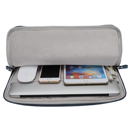 MOSISO Laptop Sleeve Bag 13 inch Compatible with MacBook Neo 13 A18/Air 13.6 inch 2026-2022 M4 M3 M2/Air 13 inch 2022-2018 M1/Pro 13 2026-2016 M2 M1, PU Leather Padded Bag Waterproof Case,Peacock Blue - color: Peacock Blue, size: 13 inch