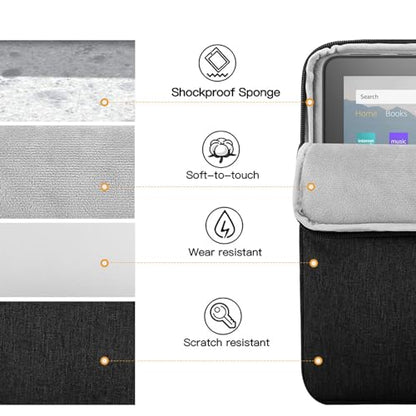 TiMOVO 8-9 Inch Tablet Sleeve with Pockets, Black | Fit iPad mini 7 (A17 Pro, 2024) / mini 6 (8.3", 2021) / 5/4/3/2/1, Portable Protective Carrying Bag Case - color: Black, size: 8-9 Inch