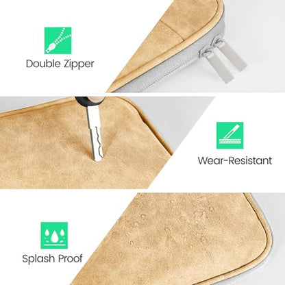 DTTO 9-11 Inch Tablet Sleeve Bag for iPad A16 11-in/Air 11-in M3 M2, iPad 10th Gen 10.9", iPad 9/8/7th Gen 10.2", iPad Air 5/4th Gen 10.9", iPad Pro 11, Galaxy Tab A9+, Waterproof Travel Bag, Apricot - color: Apricot, size: 9-11 Inch