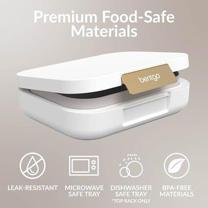Bentgo® Modern - Leak-Resistant Bento Lunch Box For Adults, Teens, & Larger Appetites; Reusable BPA-Free Meal Prep Container with 3 or 4 Compartments, Dishwasher/Microwave Safe; 5 Cups (White) - color: White