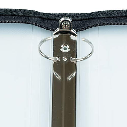 JAM PAPER Plastic Zipper 1.5 inch Binder - Clear 3 Ring Binder - Sold Individually - color: Clear