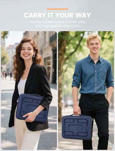 DOMISO 18 inch Laptop Sleeve with Handle Shockproof Computer Bag Waterproof EVA Protective Carrying Case for 17.3" MSI GS73VR Stealth Pro/HP Envy 17/LG Gram 17"/ROG Strix GL702VS,Dark Blue - color: Dark Blue, size: 17.5-18 inch