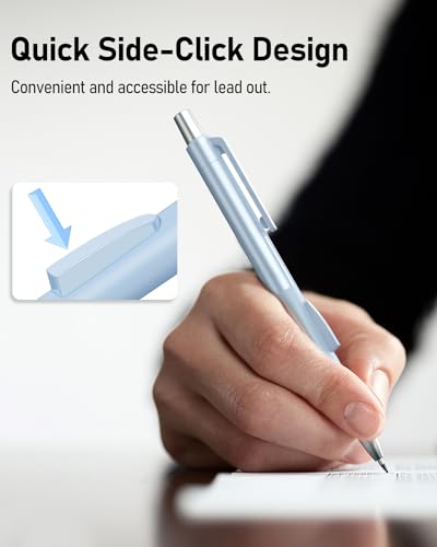 Four Candies Cute Mechanical Pencil Set with Case, 4PCS 0.7mm Pastel Fast Click Aesthetic Mechanical Pencils with 480PCS HB Lead Refills, 2 Erasers, 12 Eraser Refills School Supplies for Girls Writing - size: 0.7MM