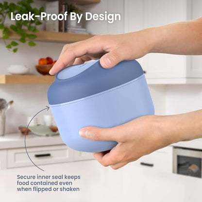 Bentgo Bowl - Insulated Leak-Resistant Bowl with Snack Compartment, Collapsible Utensils and Improved Easy-Grip Design for On-the-Go - Holds Soup, Rice, Cereal & More - BPA-Free, 21.2 oz (Slate) - color: Slate