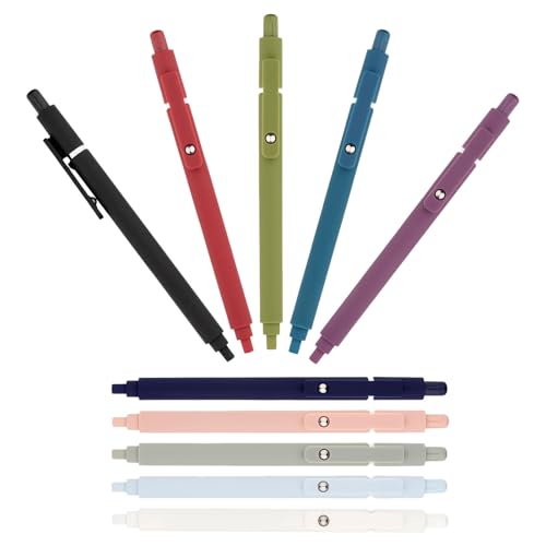 COHEALI 10pcs Quick Dry Gel Pens Retractable Black Ink Smooth Writing Fine Tip Plastic Pens for Students and Office Professionals Notetaking and School Supplies