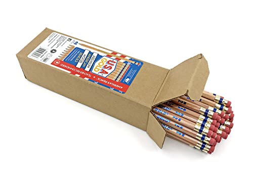 RoseArt U.S.A. Gold Pre-Sharpened American Wood Cased #2 HB Natural Pencils, 48 Pack - color: Natural, size: 1 Count (Pack of 48)
