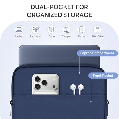Dadanism Laptop Sleeve for MacBook Neo 13inch 2026 with A18 Pro Chip,Indigo | Protective Laptop Case with Soft Lining for MacBook Air 13-inch with M5 Chip 2026, Slim Travel Sleeve with Accessories Pocket - color: Indigo