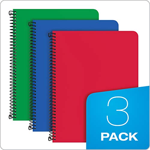 Oxford Primary Spiral Notebooks, Writing/Drawing Practice, Pre-K, K-2, Durable Plastic Covers, Writing Journals for Kids, 80 Sheets, 9-3/4 x 7-1/2 Inch, Blue, Green, Red, 3 Pack (89001) - size: 3 Count (Pack of 1)