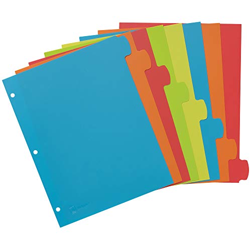 Avery Big Tab Write & Erase Durable Plastic Dividers, 8-Tab Set, Multicolor Brights, 3 Sets (21210) - size: 8 tab, style: 3 Sets