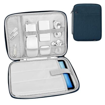 Dadanism 9-11 Inch Tablet Sleeve Padded Carrying Case with Handle, Protective Travel Bag for iPad A16 11" 2025, iPad Air M4/Pro M5 11", iPad 10th Gen 10.9", iPad 10.2", Galaxy Tab A11+ 11", Blue - color: Blue