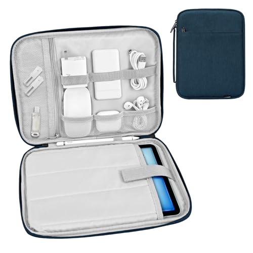 Dadanism 9-11 Inch Tablet Sleeve Padded Carrying Case with Handle, Protective Travel Bag for iPad A16 11" 2025, iPad Air M4/Pro M5 11", iPad 10th Gen 10.9", iPad 10.2", Galaxy Tab A11+ 11", Blue - color: Blue