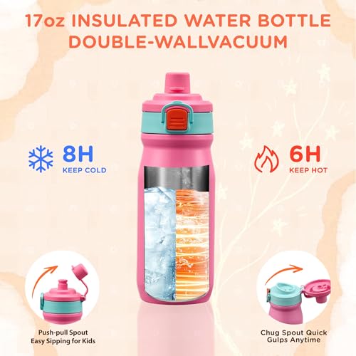 JXXM Bento Lunch Box for Kids With 8oz Thermo, Leakproof Bento Box with with 2 Compartments, Insulated Bottle, Lunch Bag, BPA Free Dishwasher Safe for School Girls Boys (Pink) - color: Pink 01
