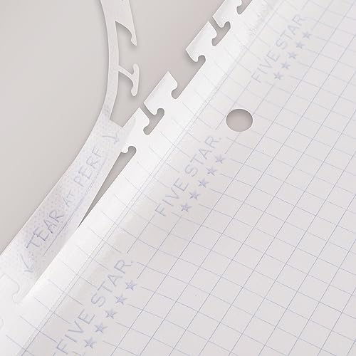 Five Star Reinforced Insertable Graph Ruled Notebook Paper, 6 Pack, White, 8.5 x 11, 75 Sheets per Pack - size: 6 Pack
